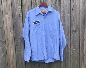 Vintage 90's City of Columbus Ohio Drew City Worker Long Sleeve Button Up Collared Shirt Size Large