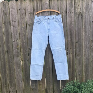 Vintage 90&#39;s Levi&#39;s 505 Orange Tab Light Wash High Waist Denim Jeans Size 36x32