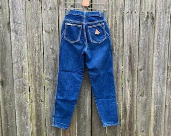 Vintage 80's ZENA Comforjean Jeans Dark Wash cintura alta pierna cónica ComfoJeans Denim Jeans Tamaño 00