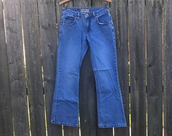 Vintage 90's London Jean Light Wash Mid Rise Denim Bell Bottom Jeans Size 4