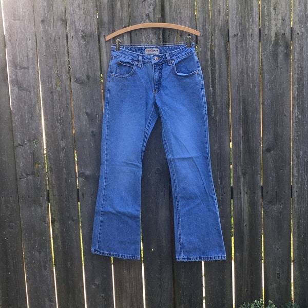 Vintage 90's London Jean Light Wash Mid Rise Denim Bell Bottom Jeans Size 4