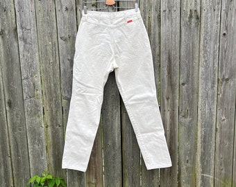 Vintage 90's Wrangler Off White High Waist Tapered Leg Denim Jeans Size Labeled Size 8/9