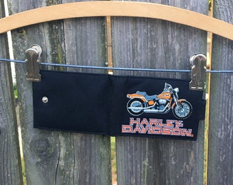 Vintage 90's/00's Harley Davidson Motorcycles Black Billfold Wallet with Snap Closure Standard Wallet Size