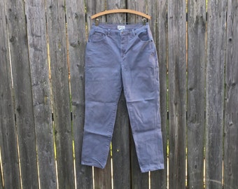 90's St. John's Bay Gray High Waist Tapered Leg Denim Jeans Size 12/14