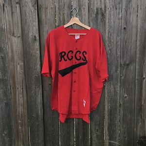 Koszulka baseballowa Paramount Sportswear RCCS z lat 80. i 90. z czerwonym guzikiem Tizzod, rozmiar XXL
