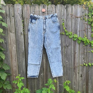 Vintage 80&#39;s Braxton Jeans Acid Wash High Waist Tapered Leg Denim Jeans Size 18