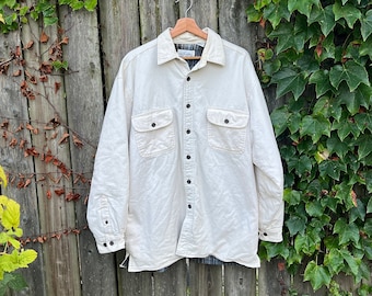 Vintage 90's/00's Falls Creek Flannel Lined Heavyweight Button Up Long Sleeve Jacket/Shirt Size Large