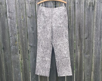 Vintage 2000's Dana Buchman Snakeskin Style Print High Waist Side Zip Pants Size 2