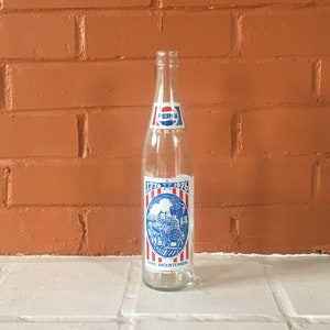 Vintage 1976 Ohio Zweihundertjährige Karte von Ohio Canals Pepsi Cola Glasflasche