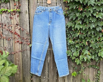 Vintage 90er Gitano Light Wash Hohe Taille Tapered Leg Denim Jeans Größe 4