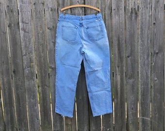 Vintage 90's Cherokee Light Wash High Waist Worn In Denim Jeans Size 14/16