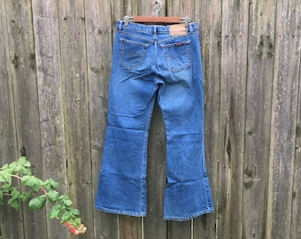 Vintage 90er Paris Blues Medium Wash Mid Rise Flare Bein Jeans Größe 11