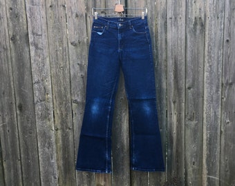 Vintage 2000er LEI Dark Wash Flare Bein Medium Rise Denim Jeans beschriftet Größe 11