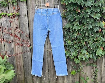 Vintage 80's Wrangler Light Wash High Waist Tapered Leg Denim Jeans Size 4