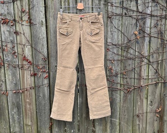 Vintage 2000's Union Bay Light Brown Corduroy Low Rise Bootcut Pants Size 7