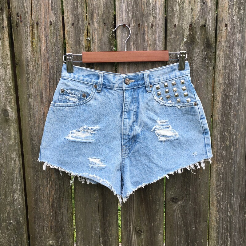 Studded Cut-off Jean Shorts