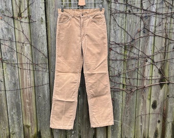 Vintage 60's/70's SEARS Light Brown Corduroy High Waist Pants Size XS