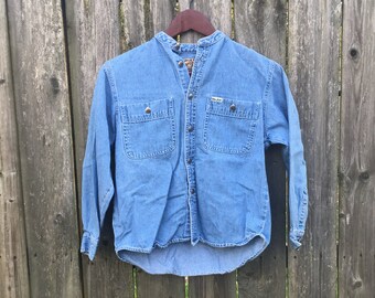 women's petite denim shirt