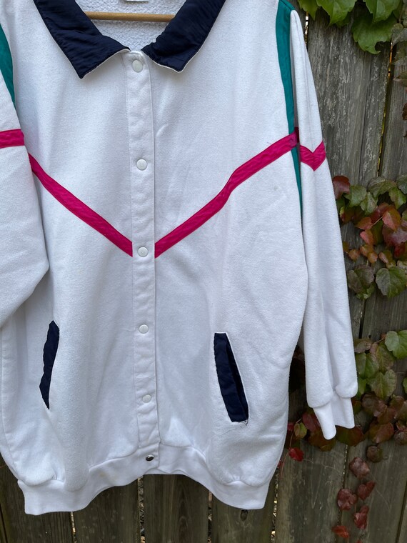 Vintage 90's Basic Editions White Polyester/Cotto… - image 4