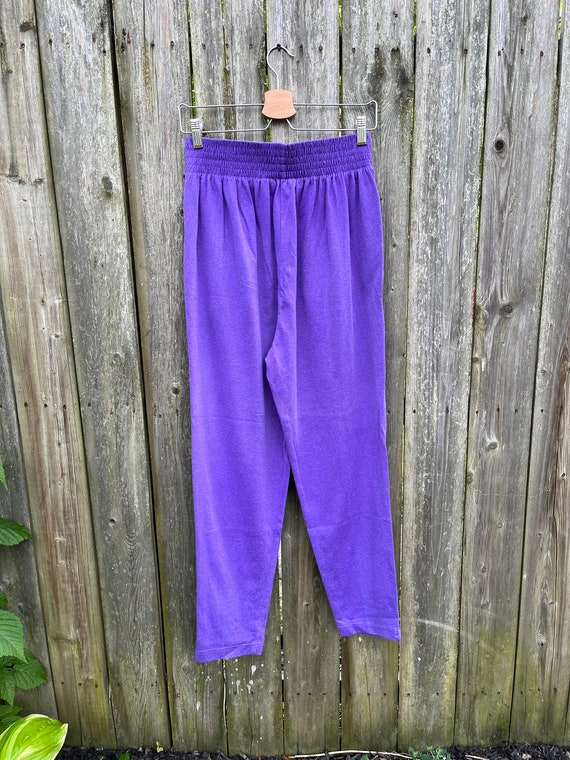 Vintage 80's Basic Essentials Purple Poly/Cotton … - image 6