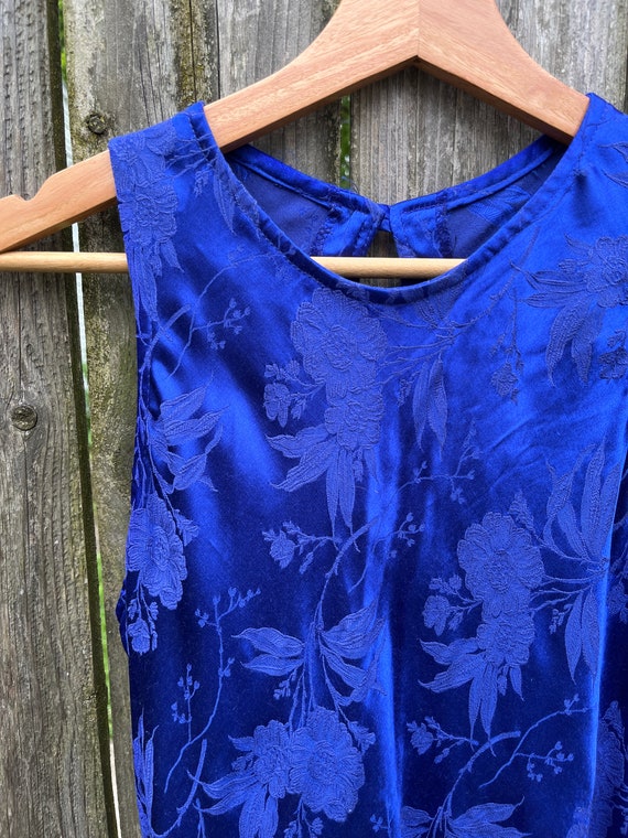 Vintage 80's All that Jazz Blue Floral Pattern Ch… - image 7