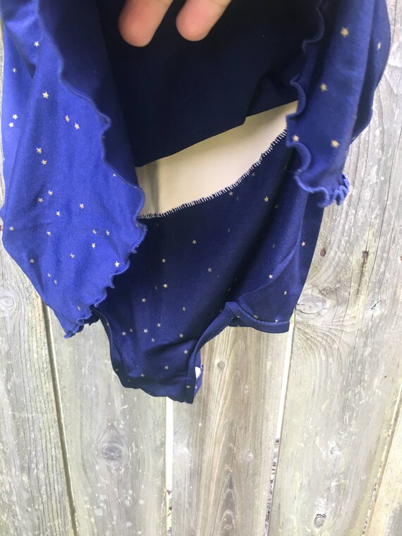 Vintage 80's unbranded Dark Blue Dotted Pattern S… - image 5