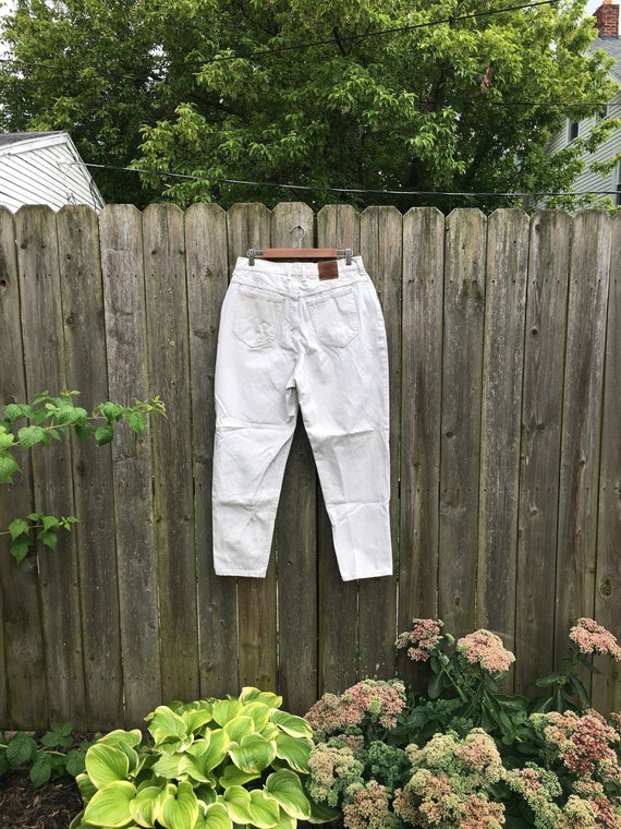 Vintage 90's Lee Riveted White High Waist Denim Je