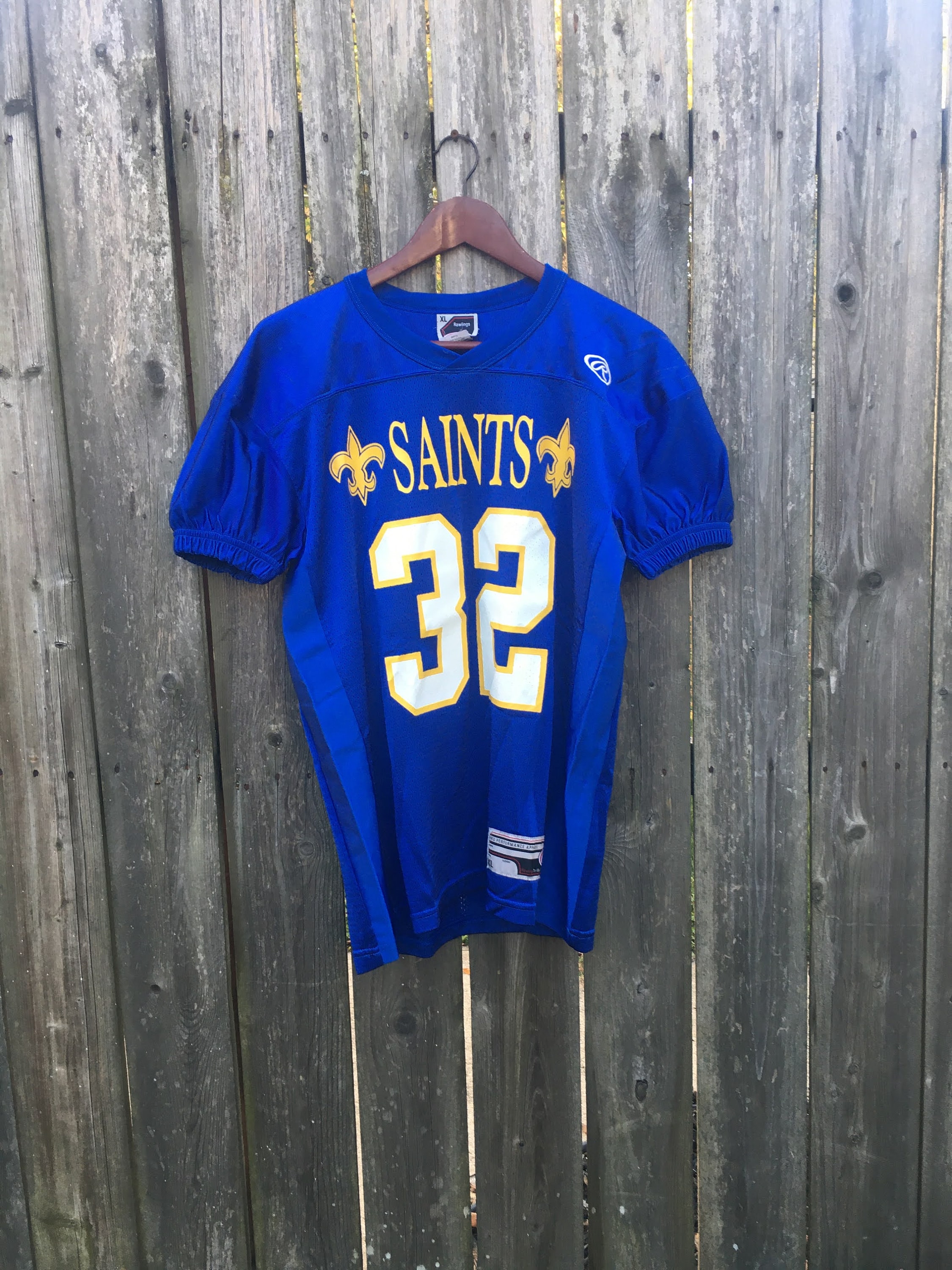 GLOBAL JERSEY (SAINTS) Lサイズ Vintage 90's Rawlings Saints Number 32 Little League Football Blue