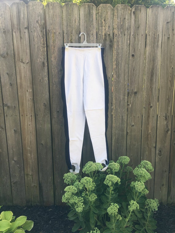 Beige Stirrup Pants / 90s Stirrup Pants / Petite Stirrup Pants / High Waist  / Stretch Knit Pants / 90s Vintage Pants / 90s VINTAGE Clothing -   Australia