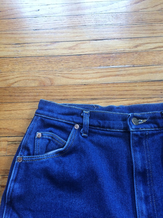 Vintage 80's Lee Denim High Waist Dark Wash Strai… - image 4