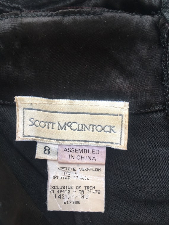 Vintage 80's Scott McClintock Black Velvet Off th… - image 7