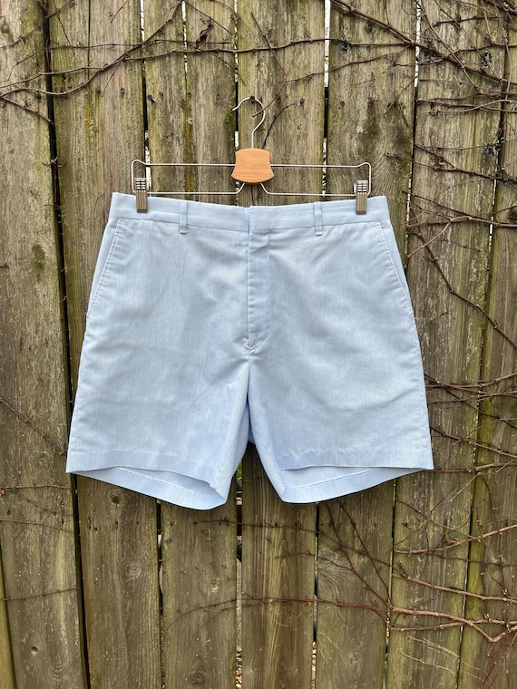 Vintage 60's/70's Unbranded Blue and White Shorts… - image 2