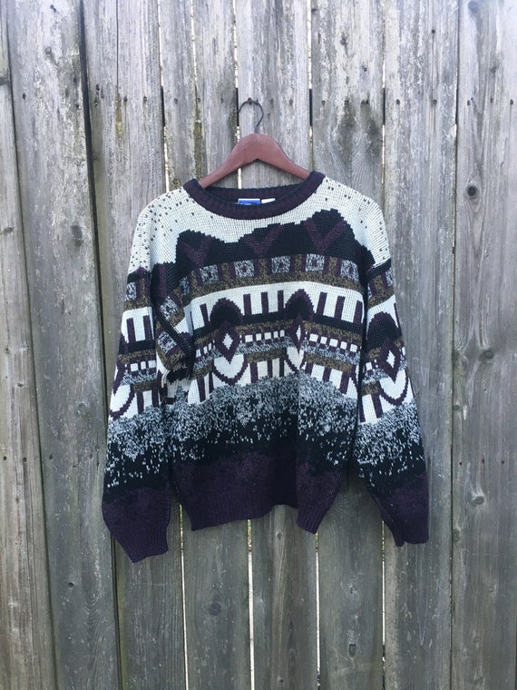 Vintage 80's Today's News Knit Patterned Long Sleeve 100 Vintage 80's Today's News Knit Patterned Long Sleeve 100