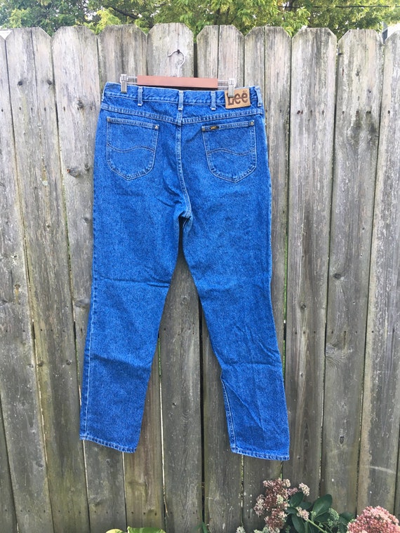 Vintage 80's Lee Denim Medium Wash High Waist Jea… - image 2