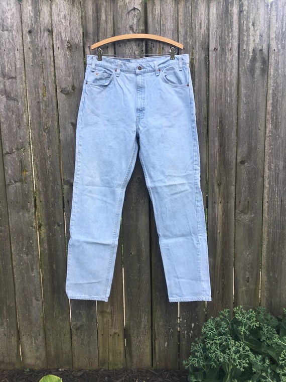 Vintage 90's Levi's 505 Orange Tab Light Wash Hig… - image 2