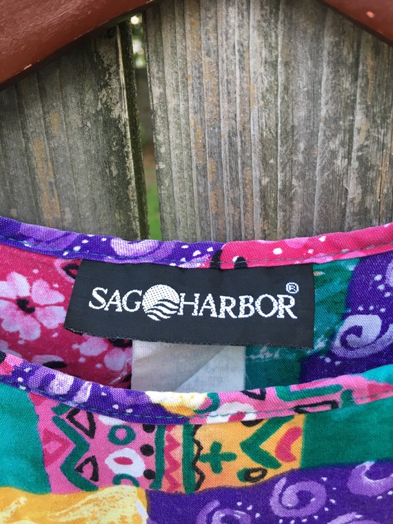 Vintage 80's Sag Harbor Colorful Patterned Short … - image 5