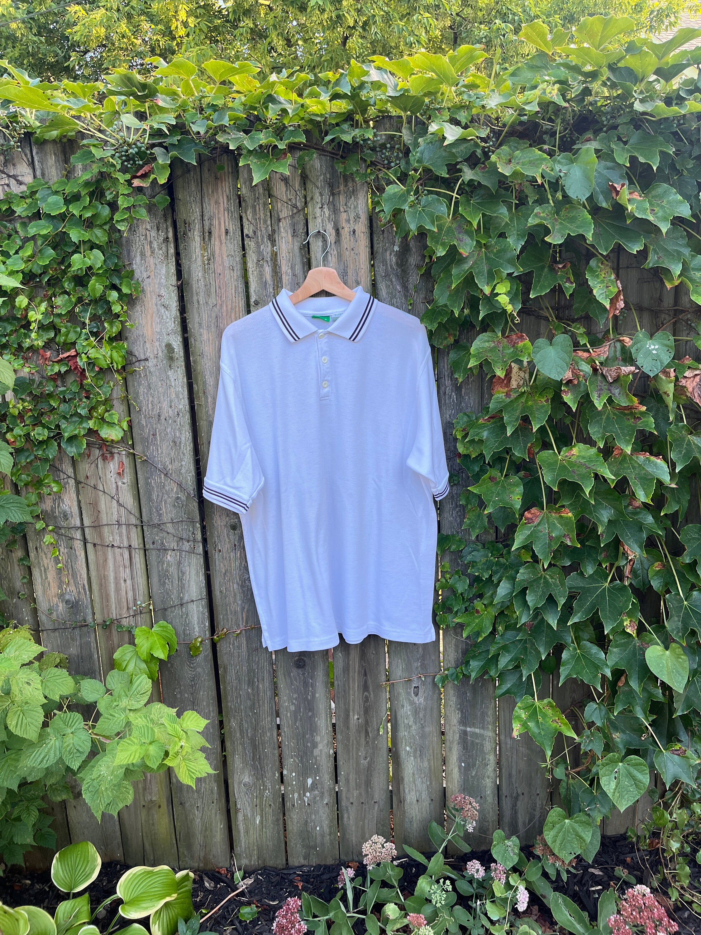 Vintage 90's Prince Sports White Short Sleeve Tennis Polo Size XL
