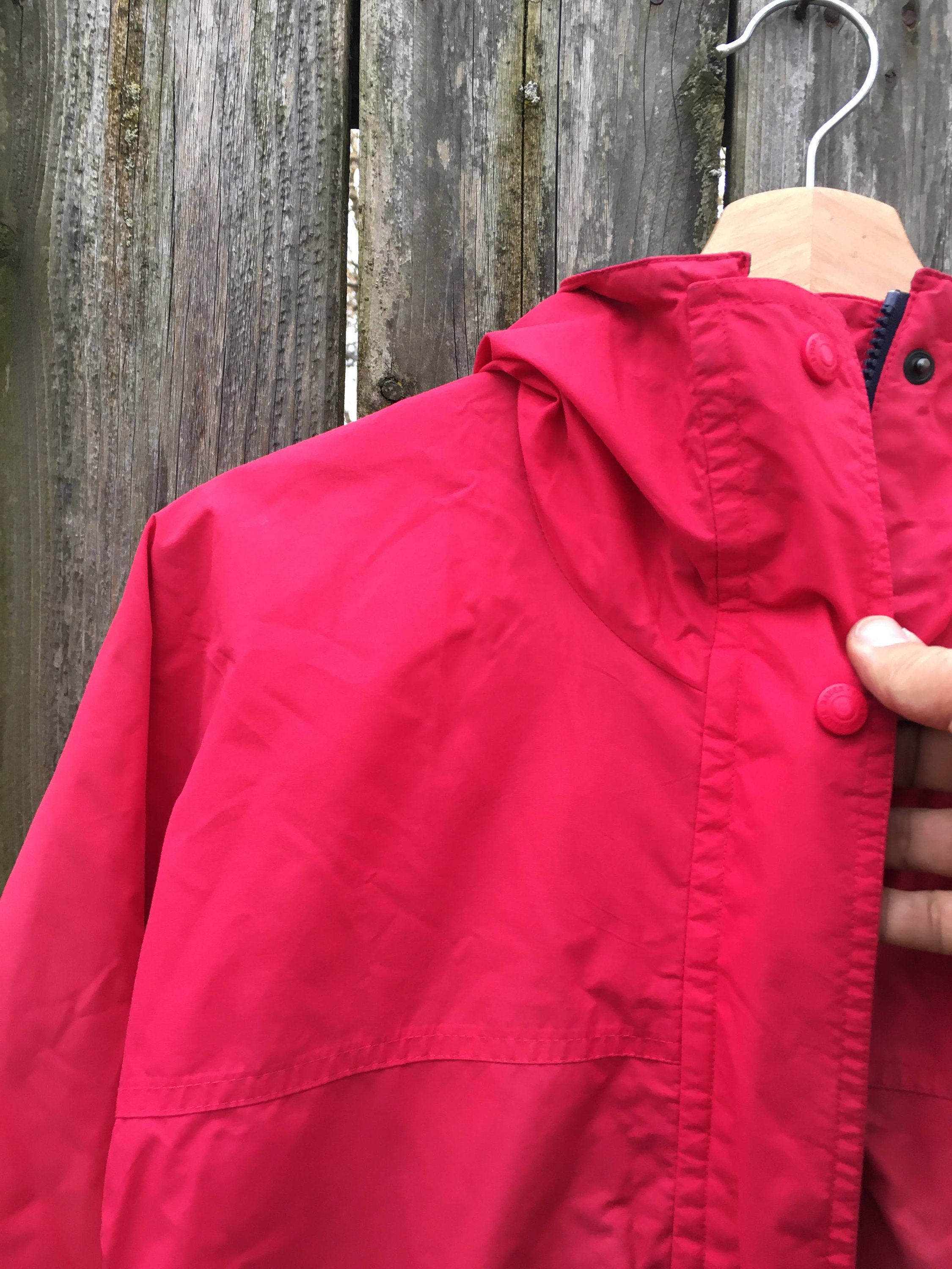Vintage 90's Eddie Bauer Red 100% Nylon Zip up Jacket Size Small