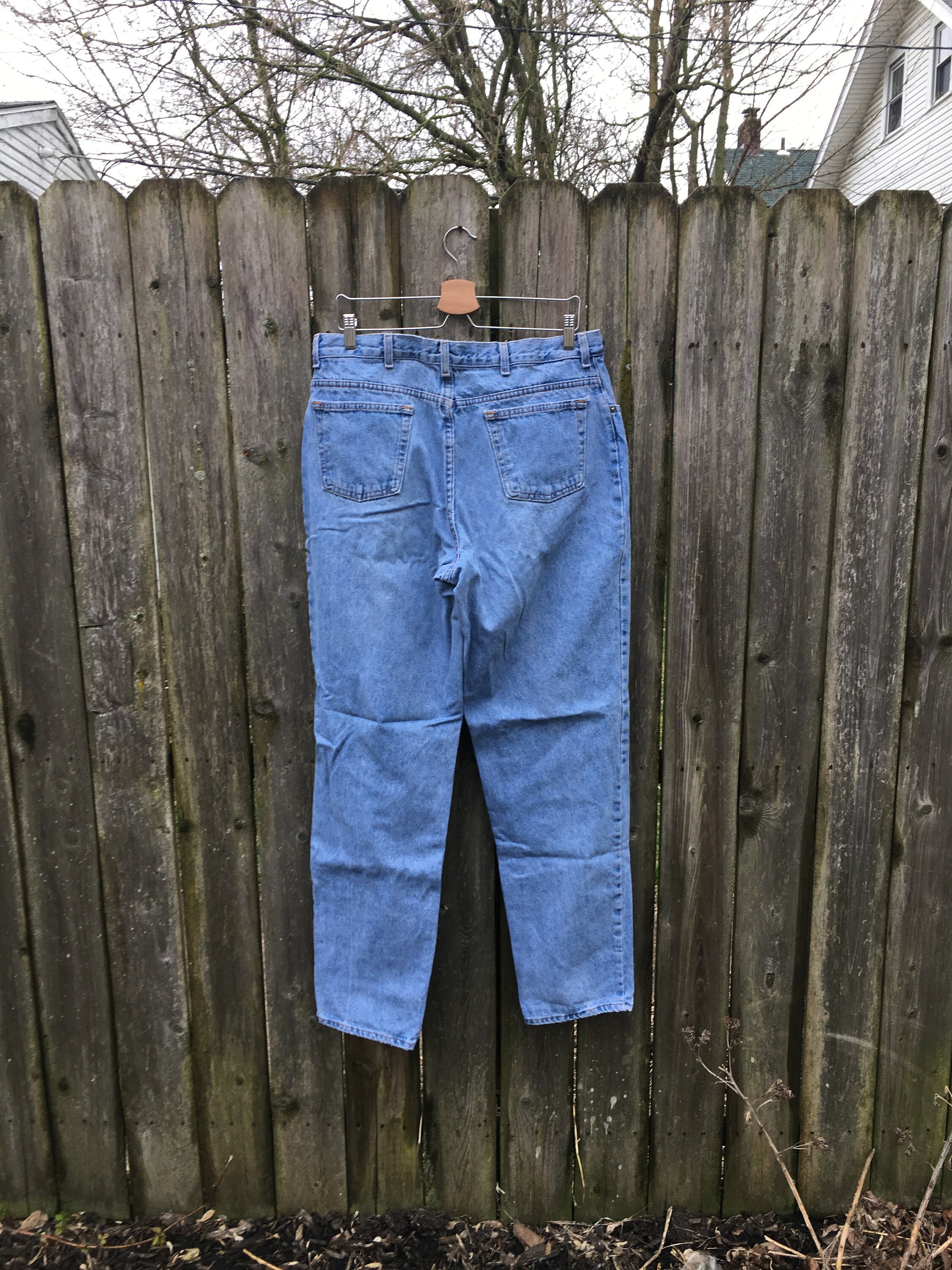 y*o様 old fork house ceremony denim pants Vintage 90's IOU Quality Clothing Light Wash High Waist