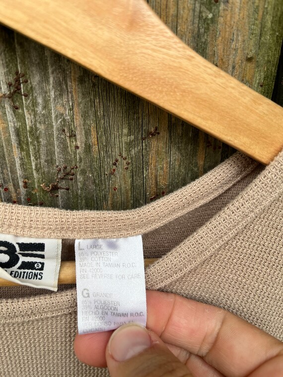 Vintage 90's Basic Editions Beige Polyester Cotto… - image 5
