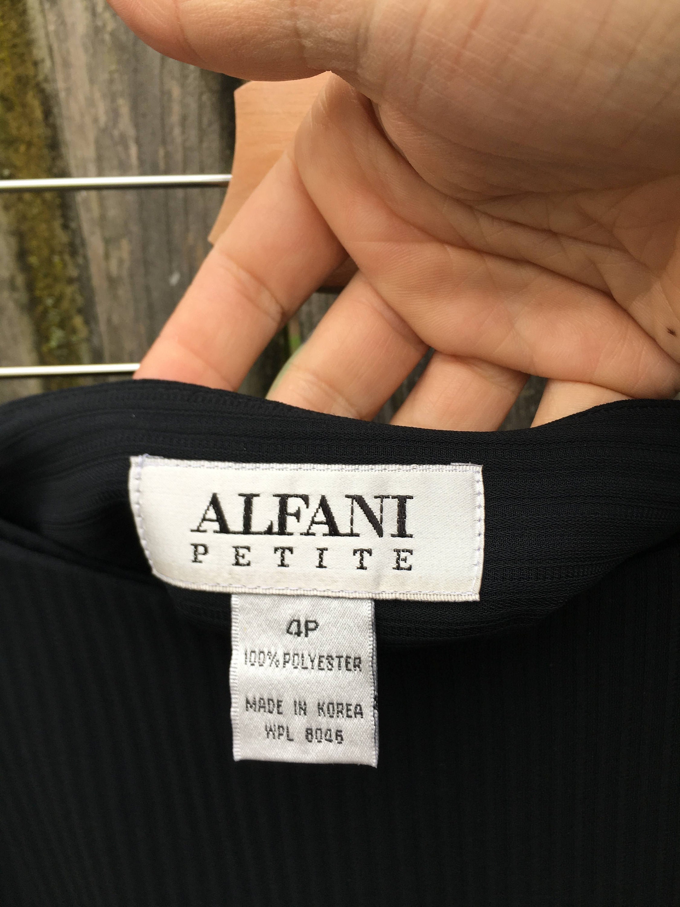Vintage 90's Alfani Petite Black Striped Wrap Style Skirt With Buckle Size  4 Petite 