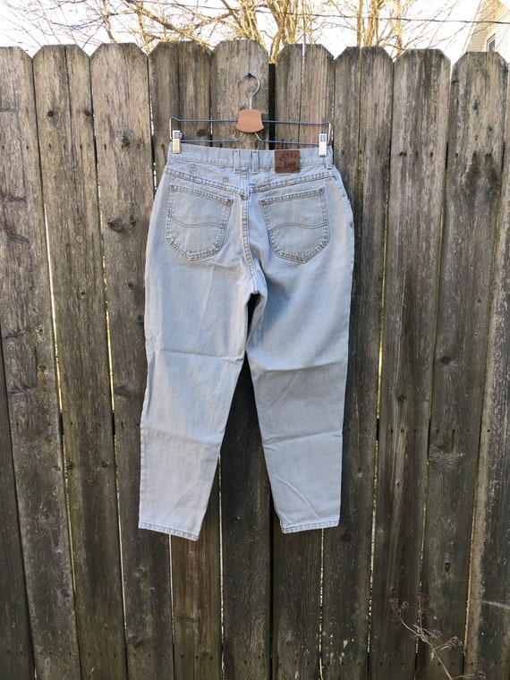 Vintage 90's Lee Denim Gray Mid Rise Tapered Leg … - image 2