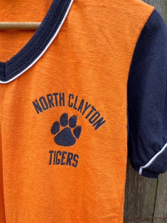 Vintage 1970's North Clayton Tigers Orange and Bl… - image 5