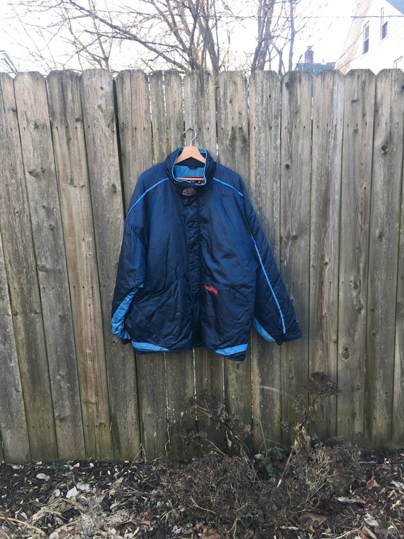 Vintage des années 2000 Pro Player Columbus Blue Jackets LNH 100 % nylon épais veste d'hiver taille XL - France