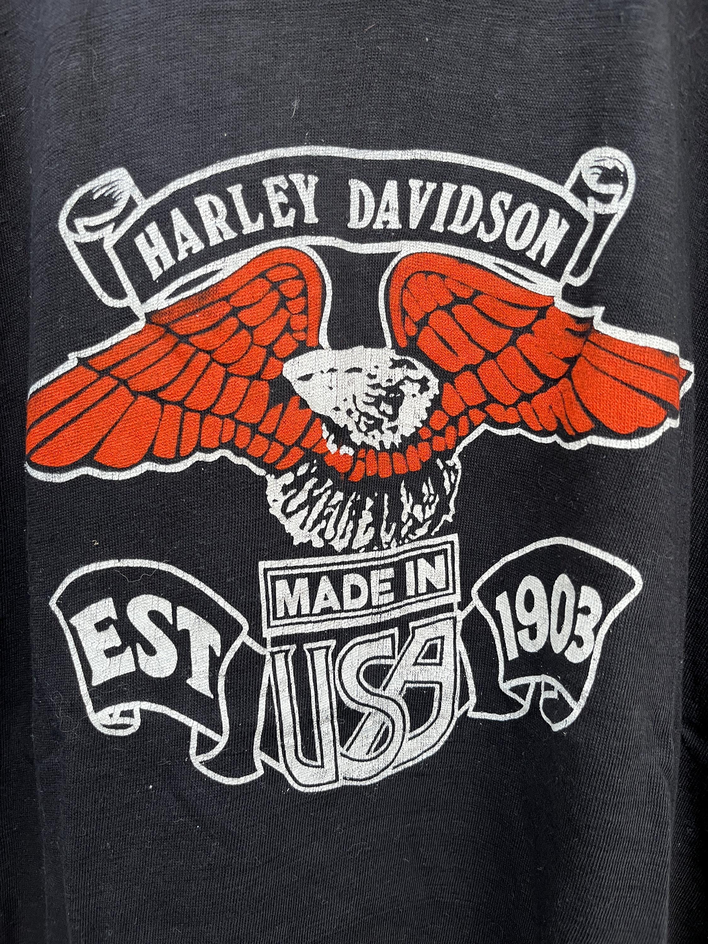 Vintage 70's Harley Davidson Motorcycles Flying Eagle Print Made