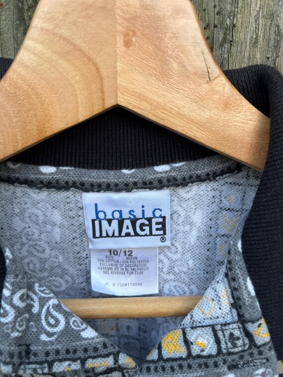 Vintage 90's Basic Image Patterned Stripes Button… - image 4