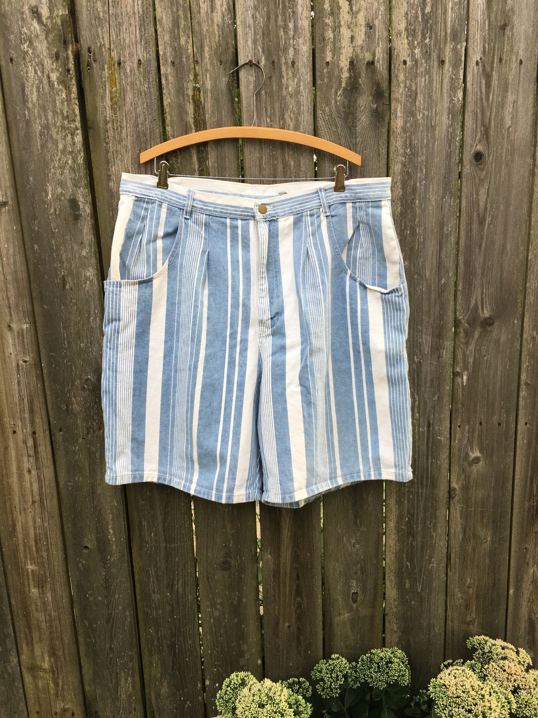 Black denim shorts red stripe sales
