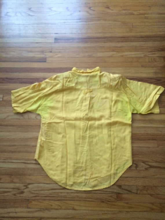 Vintage 80's Basic Essentials Short Sleeve Yellow… - image 10