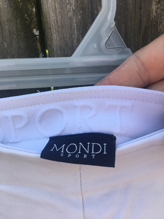 Vintage 90's Mondi Sport White Blue and Black Sti… - image 5
