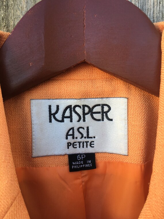 Vintage 80's Kasper A.S.L. Petite Orange Two Piec… - image 7